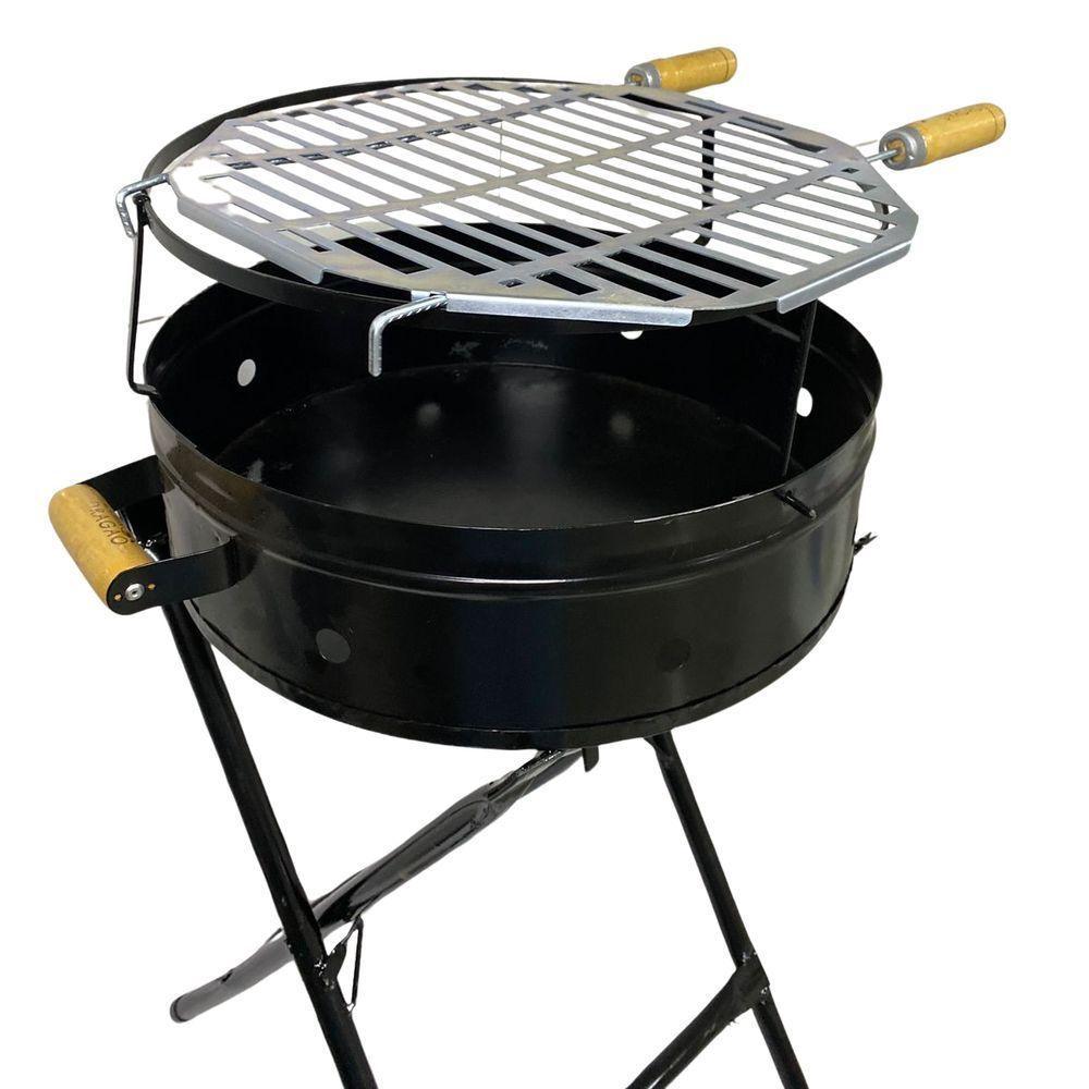 Churrasqueira Pop Redonda Com Grelha 38x79 Preto - 2