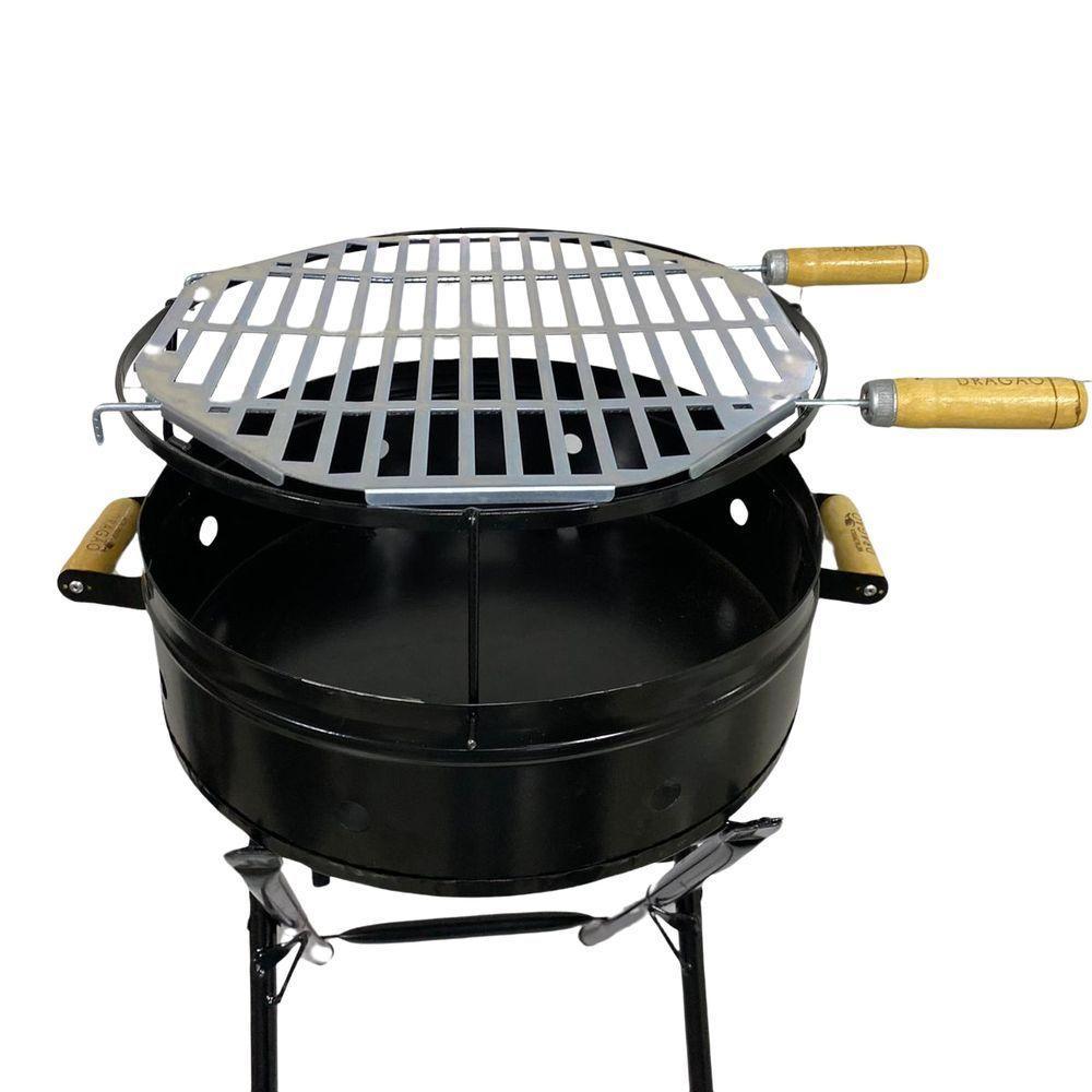Churrasqueira Pop Redonda Com Grelha 38x79 Preto - 3