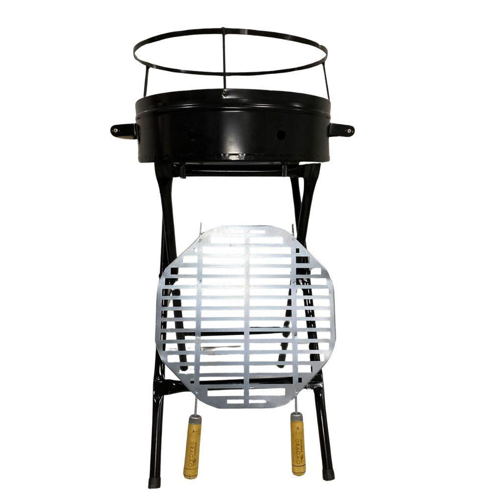 Churrasqueira Pop Redonda Com Grelha 38x79 Preto - 6