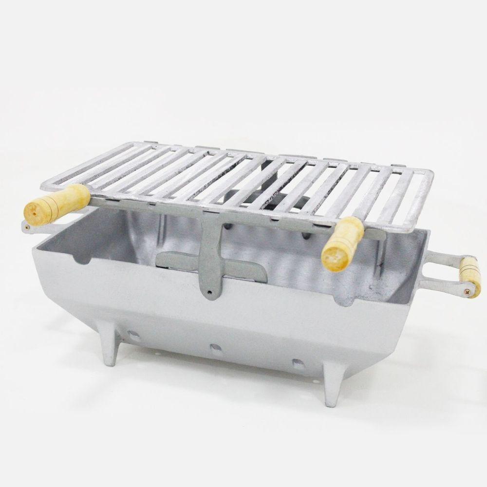 Churrasqueira Portátil Quadrada Cinza - 1