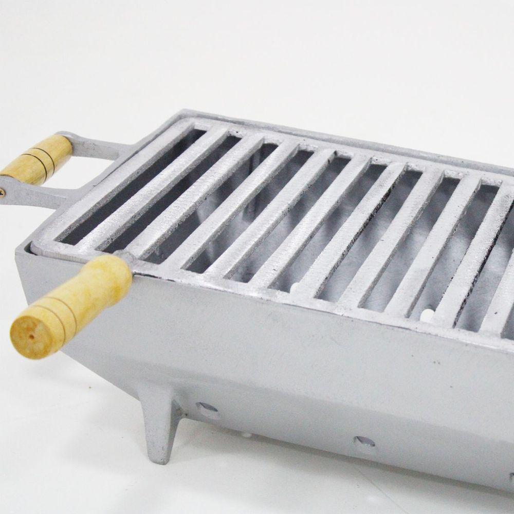 Churrasqueira Portátil Quadrada Cinza - 3