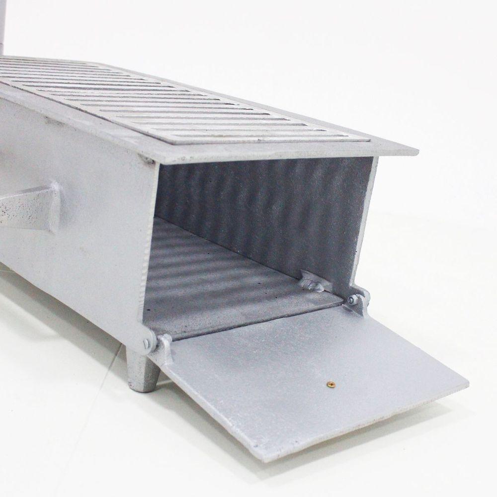 Fogão 2 Bocas Portátil Com Grela Churrasqueira Cinza - 2