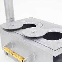 Fogão 2 Bocas Portátil Com Grela Churrasqueira Cinza - 5