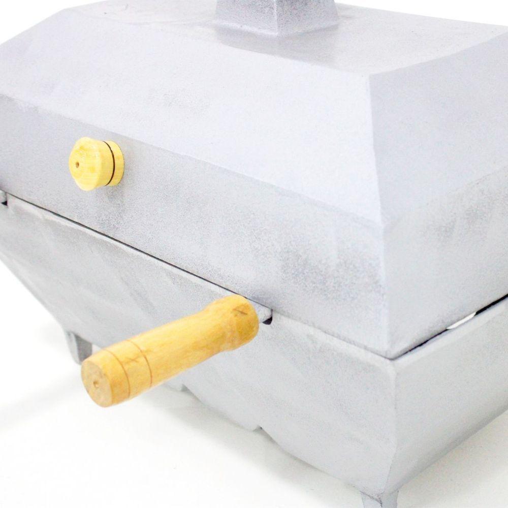 Churrasqueira Bafo Quadrada Alumínio Fundido Extra Grande Cinza - 3