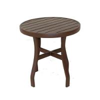 Mesinha Mesa Lateral Com Tampo Ripado Pé Em X Marrom - 1