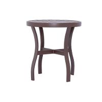 Mesinha Mesa Lateral Com Tampo Ripado Pé Em X Marrom - 2