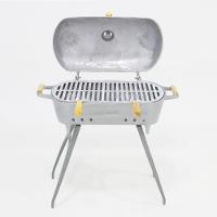 Churrasqueira Redonda Bafo Com Suporte Cinza - 1