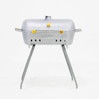 Churrasqueira Redonda Bafo Com Suporte Cinza - 2