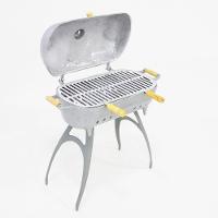 Churrasqueira Redonda Bafo Com Suporte Cinza - 6