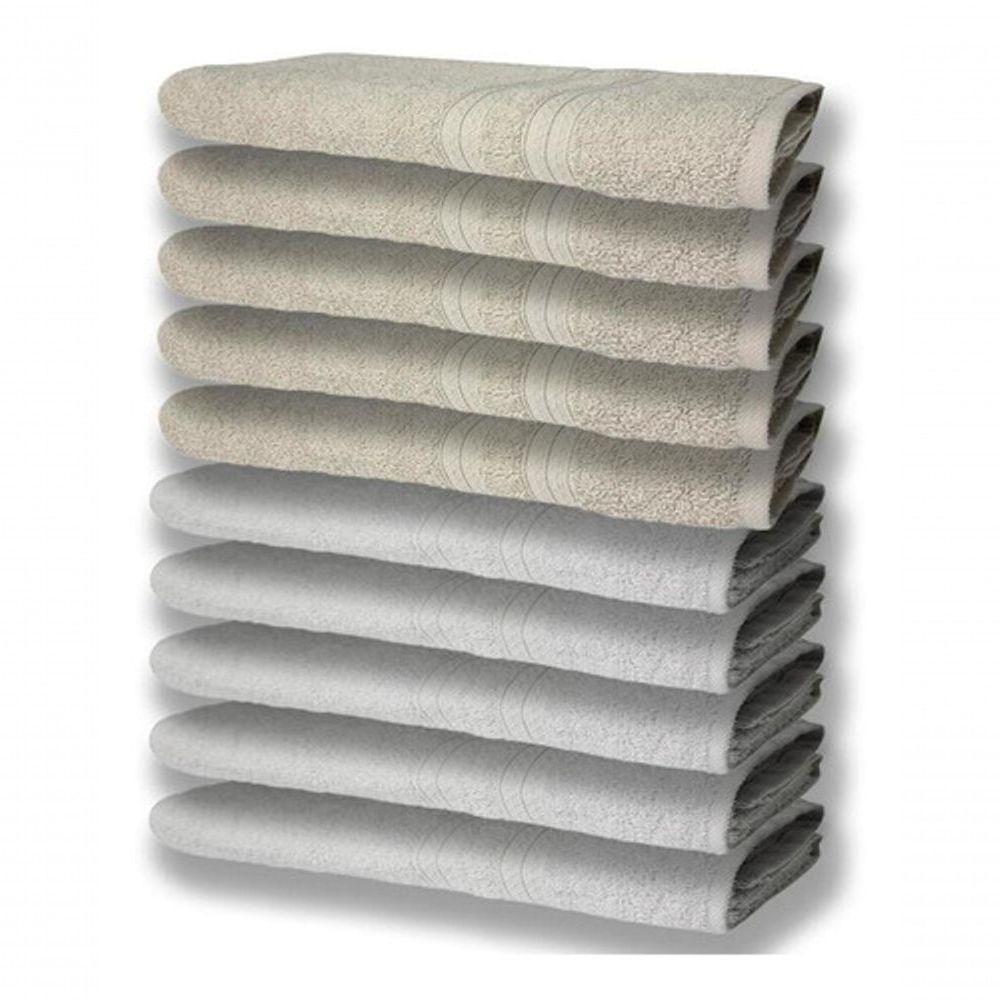 10 Toalhas Super Felpudas Grande E Grossa 5 Branco 5 Bege - 1