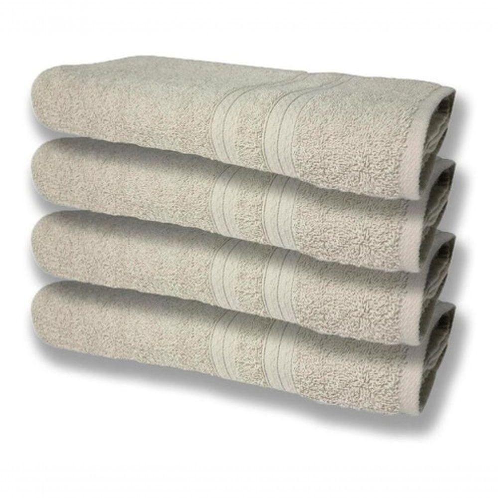 4 Toalhas Super Felpudas Grande E Grossa Algodão 80x150 Bege - 1