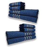 2 Jogos De 4 Toalhas 4 Banho 4 Rosto Montreal 100% Algodão Azul - 1