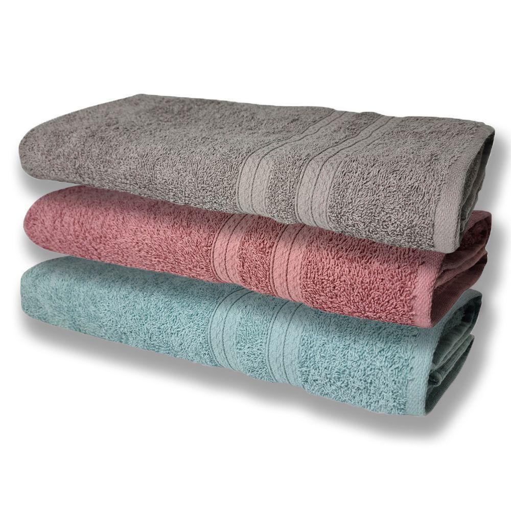 3 Toalhas Super Felpudas Grande E Grossa Algodão 80x150 Cz+re+vd - 1