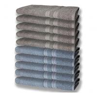 10 Toalhas Felpudas Grande E Grossa 80x150 5 Azul 5 Cinza - 1