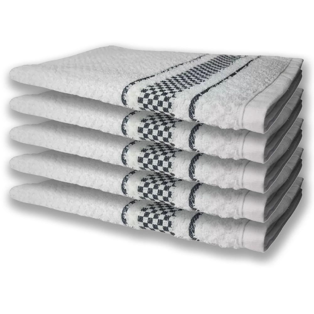 10 Panos De Prato Atoalhado Felpudo Premium 5 Vermelho 5 Preto - 4