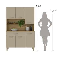 Armário De Cozinha Compacta 6 Portas 1 Gaveta Apolo - Freijó-vanilla - 7