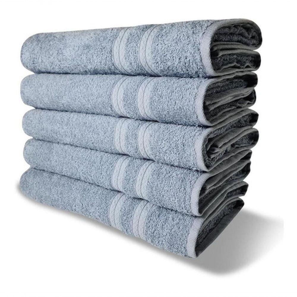 10 Toalhas Felpudas Grande E Grossa 80x150 5 Azul 5 Branco - 4