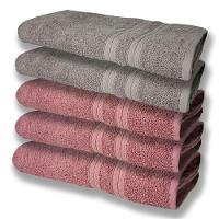 5 Toalhas Super Felpudas Grande E Grossa Algodão 80x150 Rosê+cinza - 1