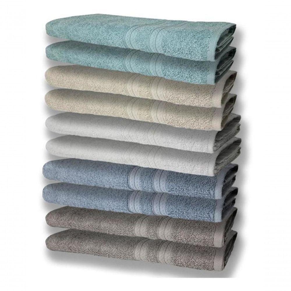 10 Toalhas Felpudas Grande Grossa 2 Cz 2 Az 2 Br 2 Bg 2 Vd - 1
