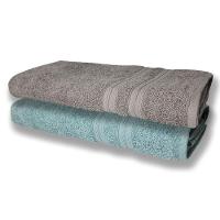 2 Toalhas Super Felpudas Grande E Grossa Algodão 80x150 Cinza+verde Claro - 1