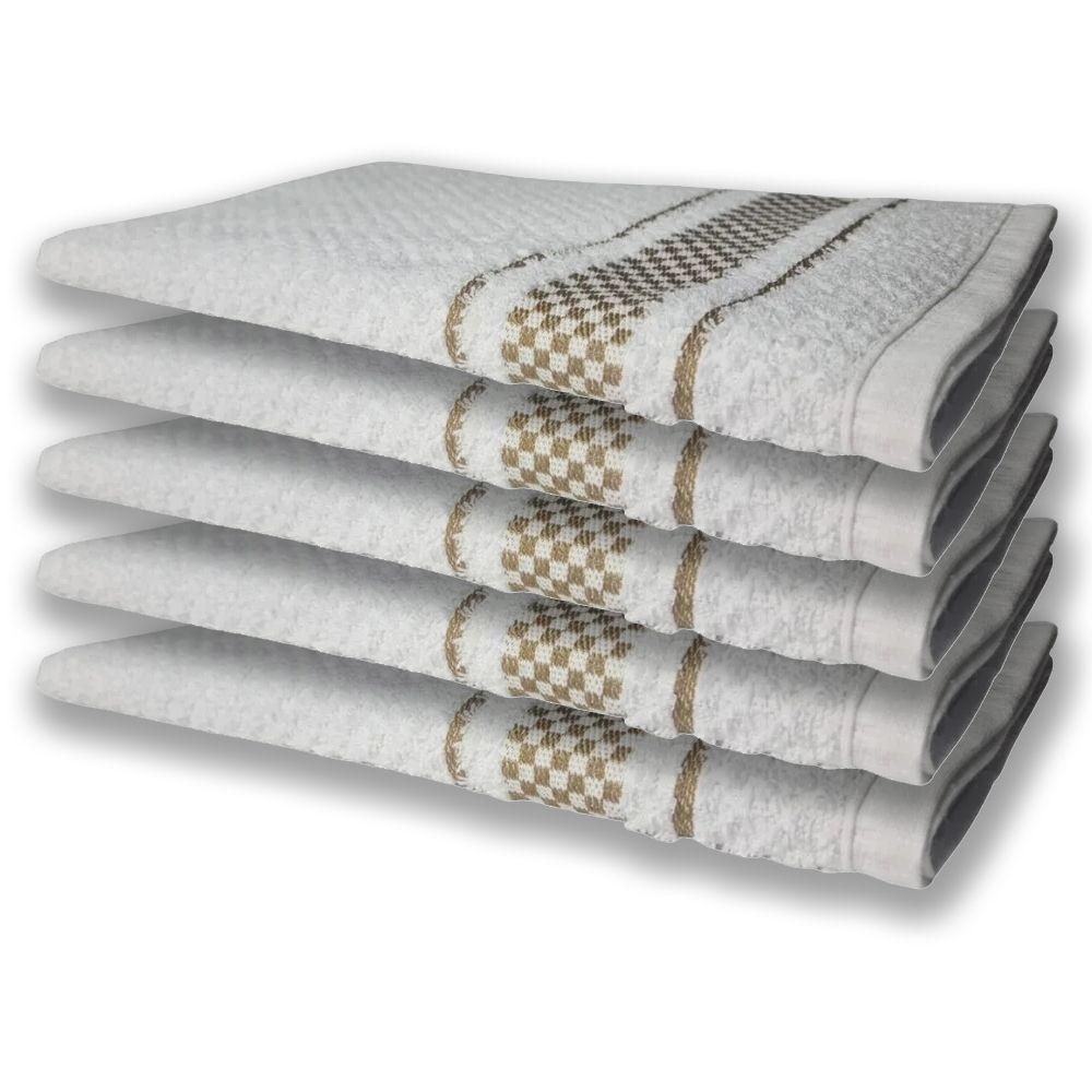 10 Panos De Prato Atoalhado Felpudo Premium 5 Vermelho 5 Marrom - 4