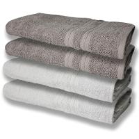 4 Toalhas Super Felpudas Grande E Grossa Algodão 80x150 Branco+cinza - 1