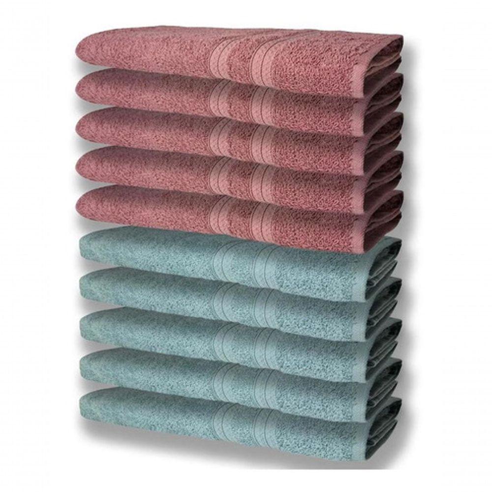 10 Toalhas Super Felpudas Grande E Grossa 5 Verde 5 Rosê - 1
