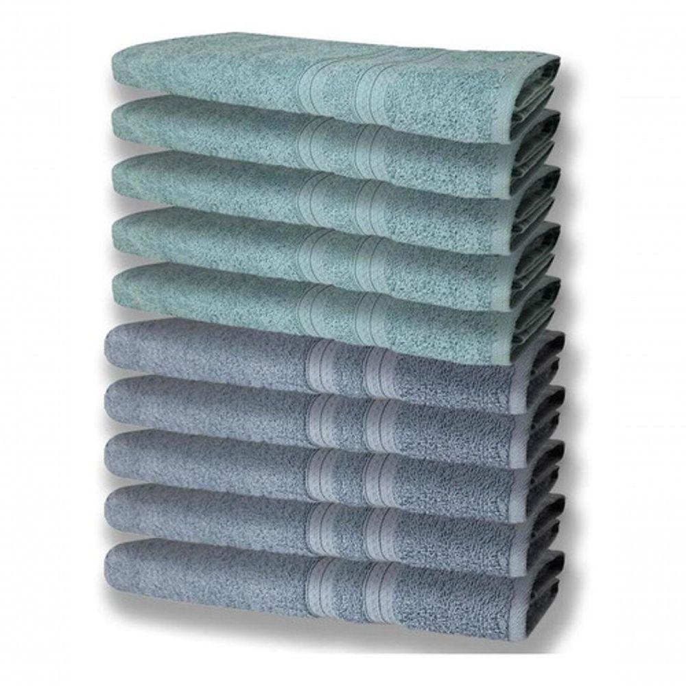 10 Toalhas Super Felpudas Grande E Grossa 80x150 5 Az 5 Vd. - 1