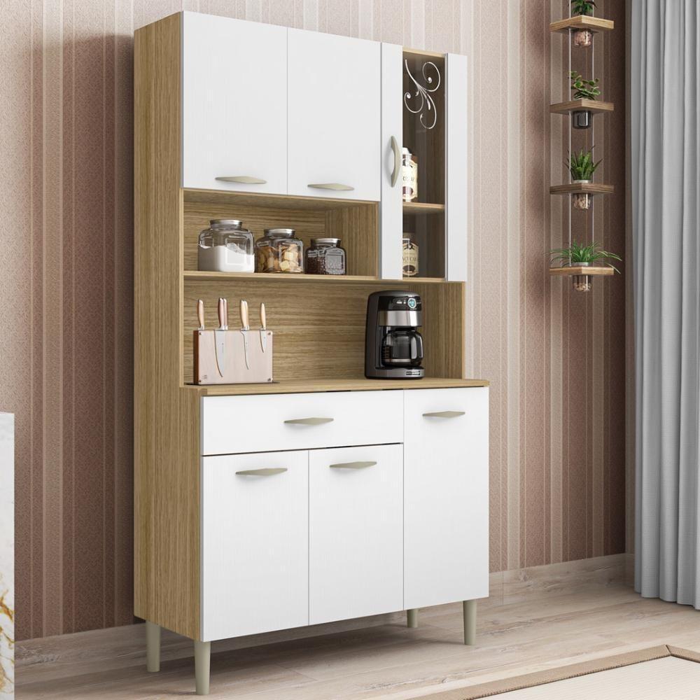 Armário De Cozinha Compacta 6 Portas 1 Gaveta Golden - Freijó-supremo - 1