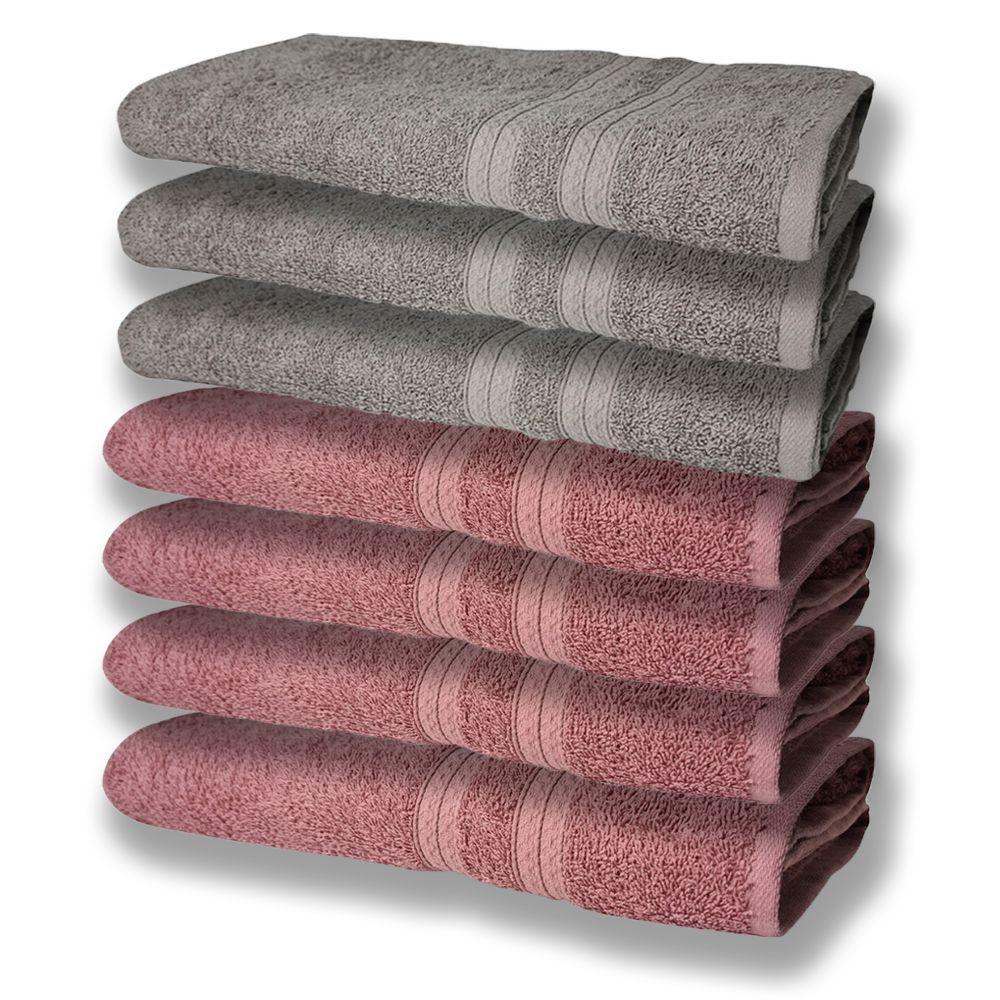 7 Toalhas Grande Super Felpudas E Grossa 80x150 4 Rosê 3 Cinza - 1