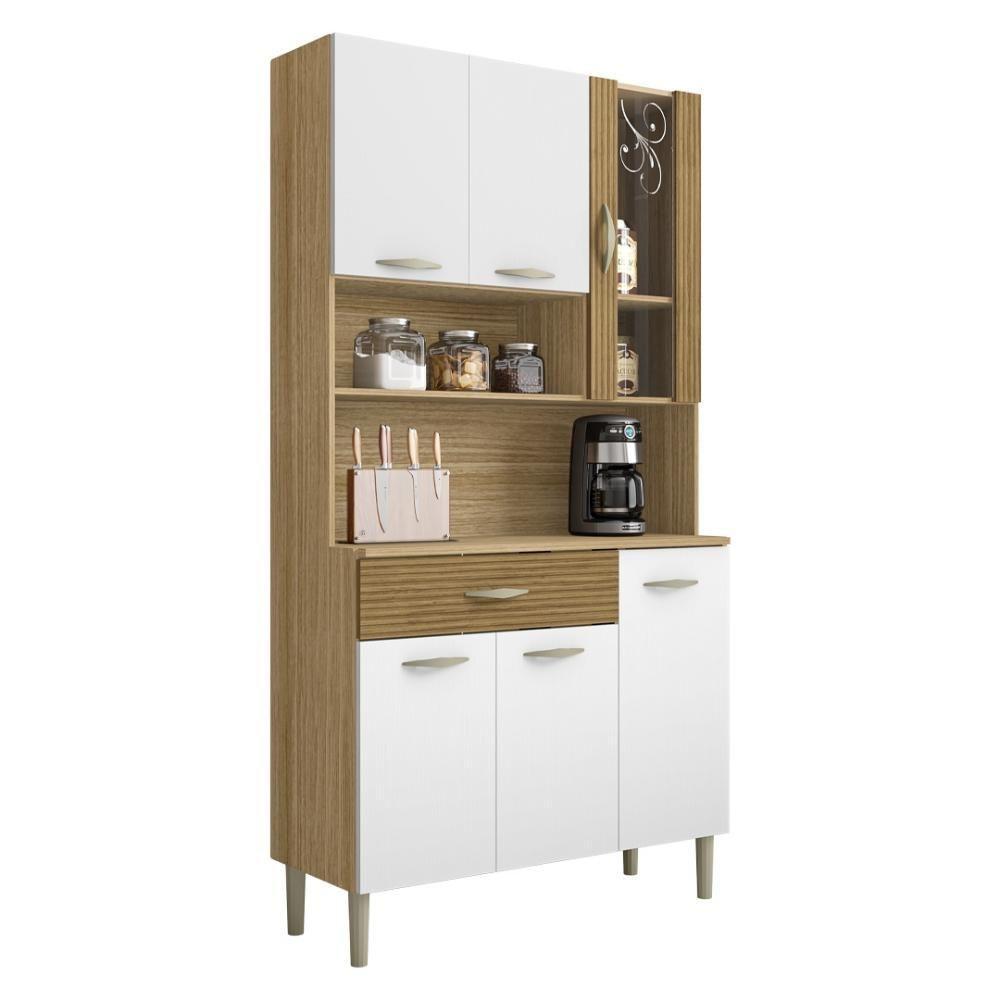 Armário De Cozinha Compacta 6 Portas 1 Gaveta Golden - Freijó-supremo-cp-ripado Freijó Freijó-supremo-cp-ripado Freijó - 4