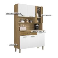 Armário De Cozinha Compacta 6 Portas 1 Gaveta Golden - Freijó-supremo-cp-ripado Freijó Freijó-supremo-cp-ripado Freijó - 3