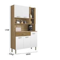 Armário De Cozinha Compacta 6 Portas 1 Gaveta Golden - Freijó-supremo-cp-ripado Freijó Freijó-supremo-cp-ripado Freijó - 6