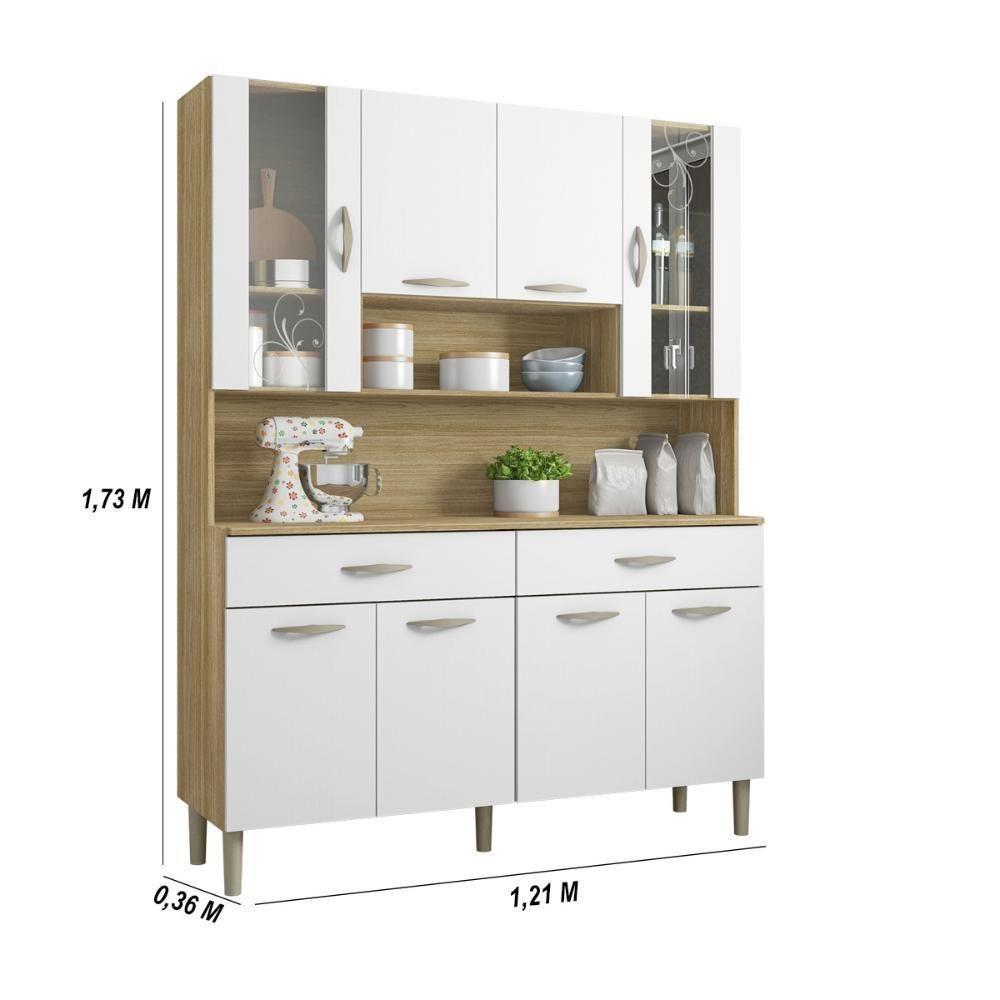 Armário De Cozinha Compacta 8 Portas 2 Gavetas Golden - Freijó-supremo - 5