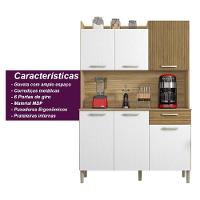 Armário De Cozinha Compacta 6 Portas 1 Gaveta Gênova - Freijó-supremo-cp-ripado Freijó - 2