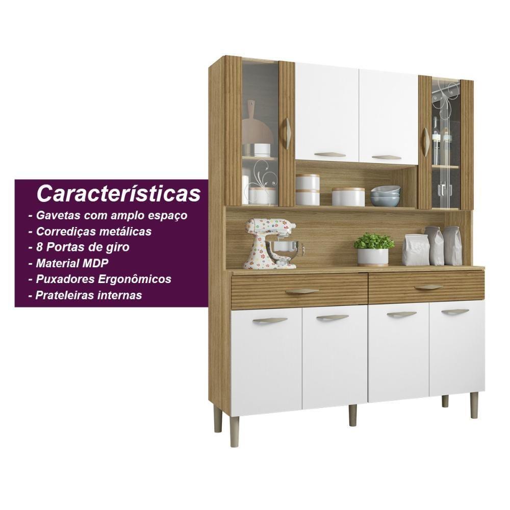 Armário De Cozinha Compacta 8 Portas 2 Gavetas Golden - Freijó-supremo-cp-ripado Freijó Freijó-supremo-cp-ripado Freijó - 2