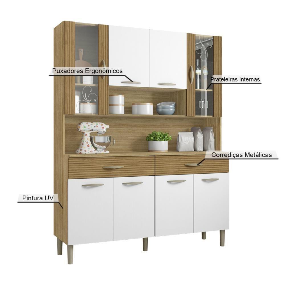 Armário De Cozinha Compacta 8 Portas 2 Gavetas Golden - Freijó-supremo-cp-ripado Freijó Freijó-supremo-cp-ripado Freijó - 3