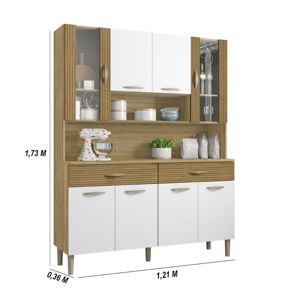 Armário De Cozinha Compacta 8 Portas 2 Gavetas Golden - Freijó-supremo-cp-ripado Freijó Freijó-supremo-cp-ripado Freijó - 6