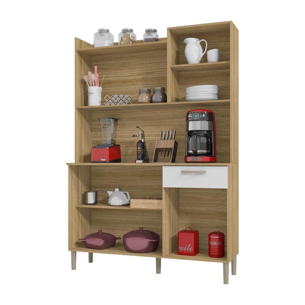 Armário De Cozinha Compacta 6 Portas 1 Gaveta Gênova - Freijó-supremo Freijó-supremo - 5