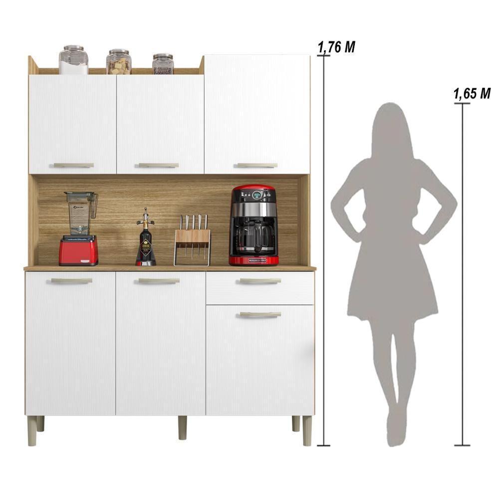Armário De Cozinha Compacta 6 Portas 1 Gaveta Gênova - Freijó-supremo Freijó-supremo - 7