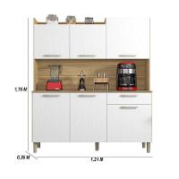 Armário De Cozinha Compacta 6 Portas 1 Gaveta Gênova - Freijó-supremo Freijó-supremo - 6