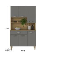 Armário De Cozinha Compacta 6 Portas 1 Gaveta Apolo - Freijó-gris Freijó-gris - 5