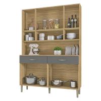 Armário De Cozinha Compacta 8 Portas 2 Gavetas Golden - Freijó-gris - 5