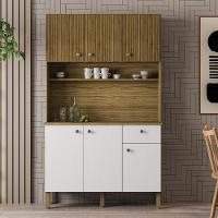 Armário De Cozinha Compacta 6 Portas 1 Gaveta Style - Freijó-supremo-cp-ripado Freijó Freijó-supremo-cp-ripado Freijó - 1