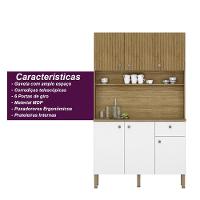 Armário De Cozinha Compacta 6 Portas 1 Gaveta Style - Freijó-supremo-cp-ripado Freijó