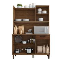 Armário De Cozinha Compacta 6 Portas 1 Gaveta Gênova - Nogueira-off White-cp-ripado - 9