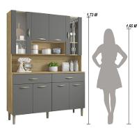 Armário De Cozinha Compacta 8 Portas 2 Gavetas Golden - Freijó-gris Freijó-gris - 7