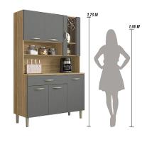 Armário De Cozinha Compacta 6 Portas 1 Gaveta Golden - Freijó-gris Freijó-gris - 7