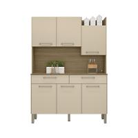 Armário De Cozinha Compacta 6 Portas 2 Gavetas Modena - Freijó-vanilla