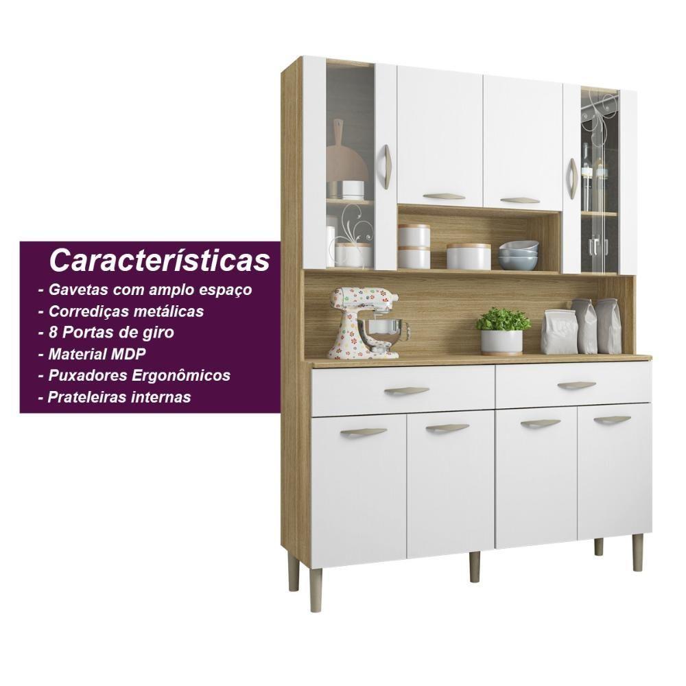 Armário De Cozinha Compacta 8 Portas 2 Gavetas Golden - Freijó-supremo Freijó-supremo - 2
